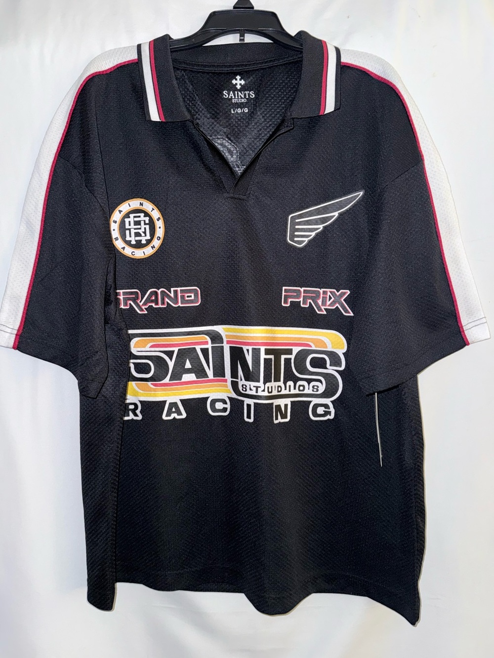 NWT Saints Studio 76 Black Racing Jersey Size Large